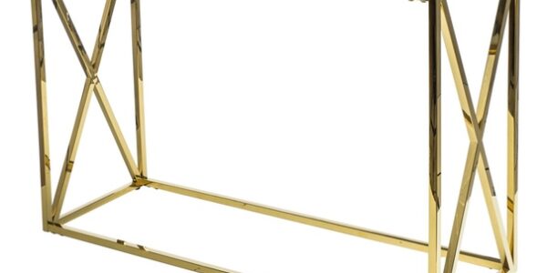 Sconto Konzolový stolík ILASI dymová/zlatá, šírka 120 cm
