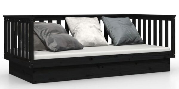 vidaXL Denná posteľ čierna 80×200 cm borovicový masív