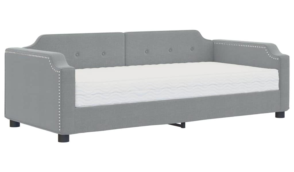 vidaXL Denná posteľ s matracom bledosivá 90×190 cm látka