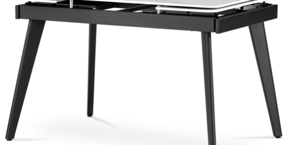 Sconto Jedálenský stôl GAREN biely mramor/čierna