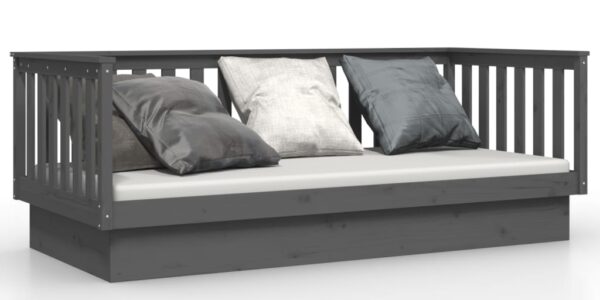 vidaXL Denná posteľ sivá 100×200 cm borovicový masív
