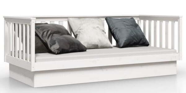 vidaXL Denná posteľ biela 100×200 cm borovicový masív