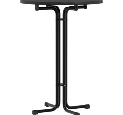 vidaXL Jedálenský stôl čierny Ø80×110 cm kompozitné drevo a oceľ
