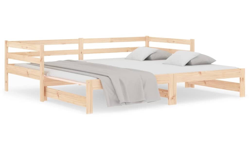 vidaXL Rozkladacia denná posteľ 2x(90×190) cm borovicový masív