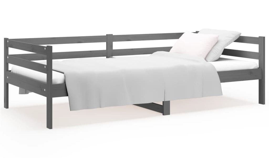 vidaXL Denná posteľ sivá 90×190 cm borovicový masív