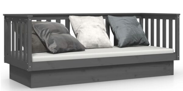 vidaXL Denná posteľ sivá 75×190 cm borovicový masív