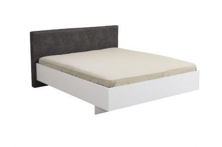 Moderná manželská posteľ aubrey 160x200cm – biela/sivá