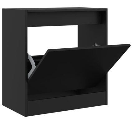 vidaXL Botník čierny 60x34x63,5 cm kompozitné drevo