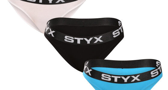 3PACK dámske nohavičky Styx športová guma viacfarebné (3IK96019) XL