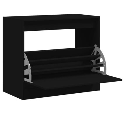 vidaXL Botník čierny 80x42x69 cm kompozitné drevo