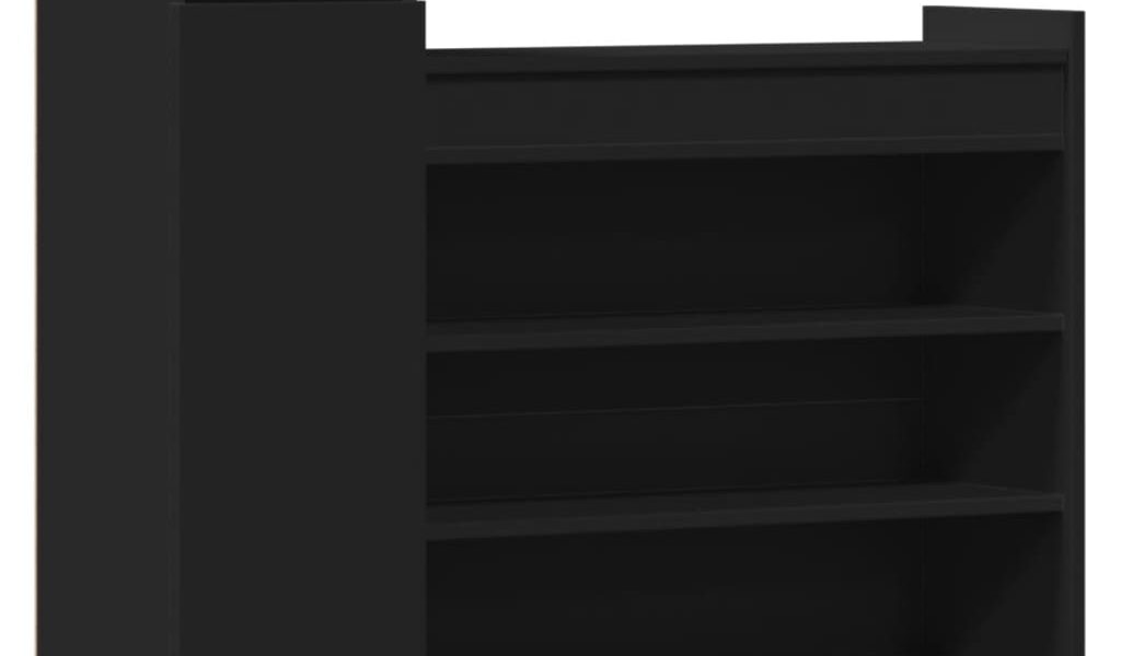 vidaXL Botník čierny 100,5x28x100 cm kompozitné drevo