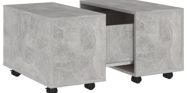 vidaXL Konferenčný stolík, betónovo sivý 60x60x38 cm, kompozitné drevo