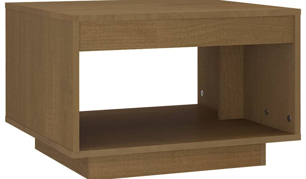 vidaXL Konferenčný stolík medovo-hnedý 50x50x33,5 cm borovicový masív