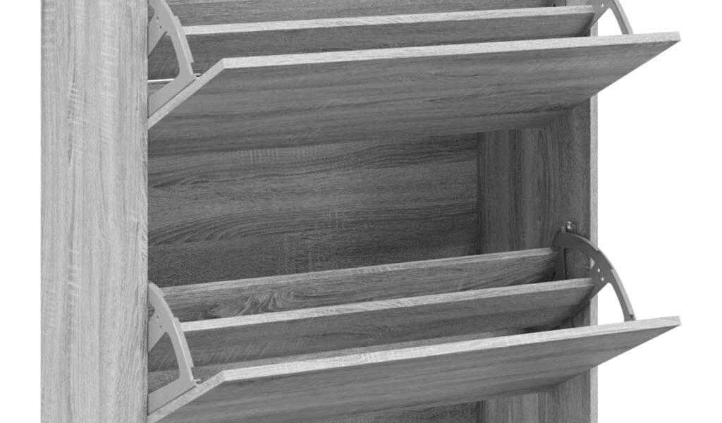 vidaXL Botník sivý sonoma 80x34x96,5 cm kompozitné drevo