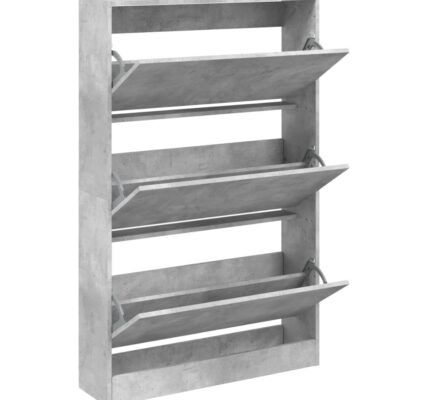 vidaXL Botník betónovo sivý 80x21x125,5 cm kompozitné drevo