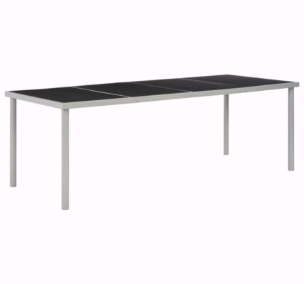 vidaXL Záhradný stôl, čierny 220x90x74,5 cm, oceľ