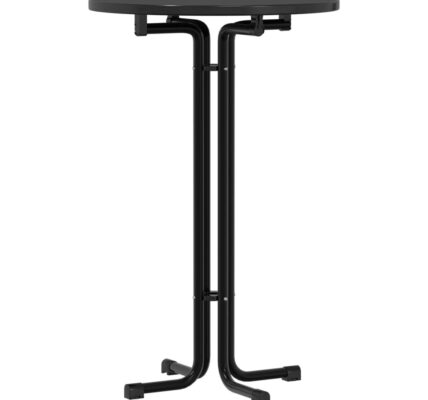 vidaXL Jedálenský stôl čierny Ø70×110 cm kompozitné drevo a oceľ