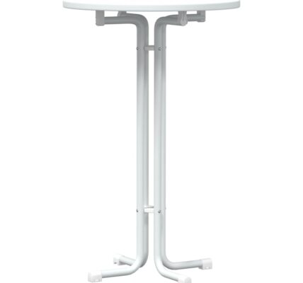 vidaXL Jedálenský stôl biely Ø70×110 cm kompozitné drevo a oceľ