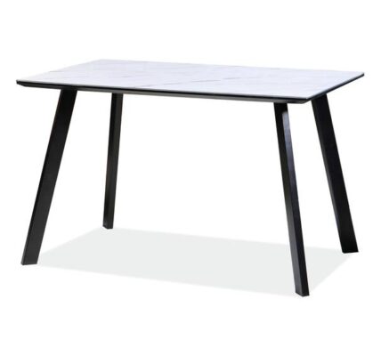 Sconto Jedálenský stôl SOMEIL biely mramor/čierna