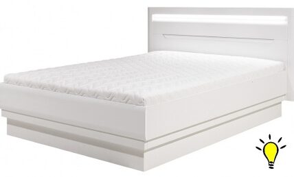 Manželská posteľ irma 180x200cm s osvetlením – biela