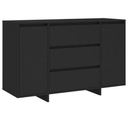 vidaXL Komoda, 3 zásuvky, čierna 120x41x75 cm, kompozitné drevo