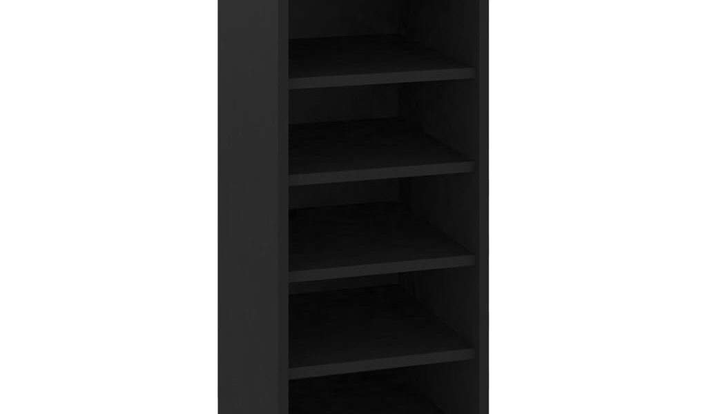 vidaXL Skrinka na topánky, čierna 31,5x35x90 cm, kompozitné drevo
