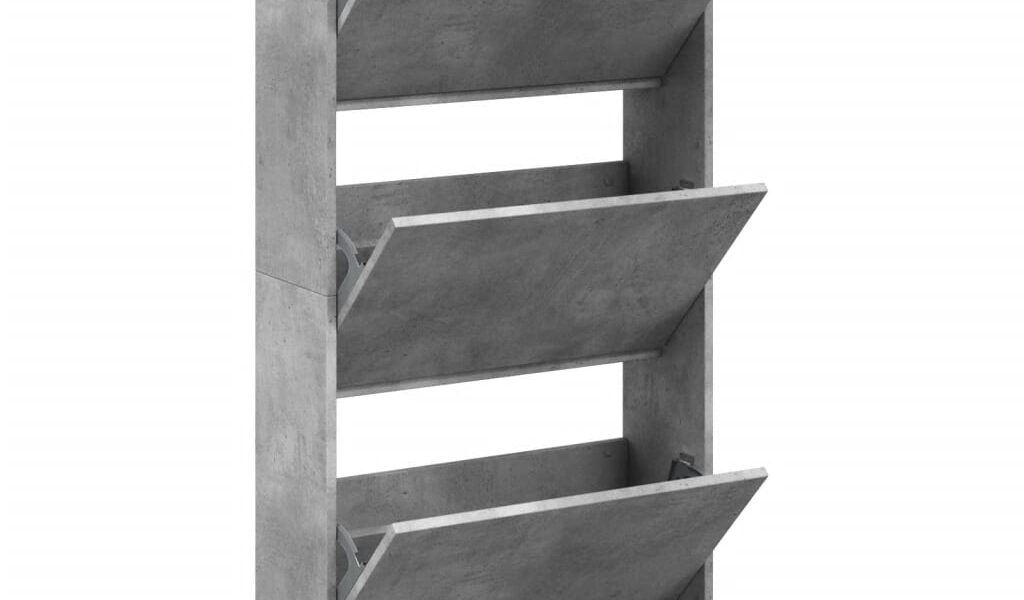 vidaXL Botník betónovo sivý 60x21x125,5 cm kompozitné drevo