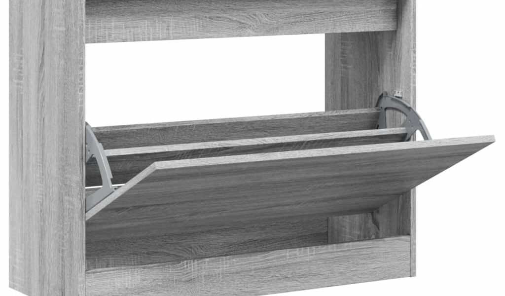 vidaXL Botník sivý dub sonoma 80x34x63 cm spracované drevo