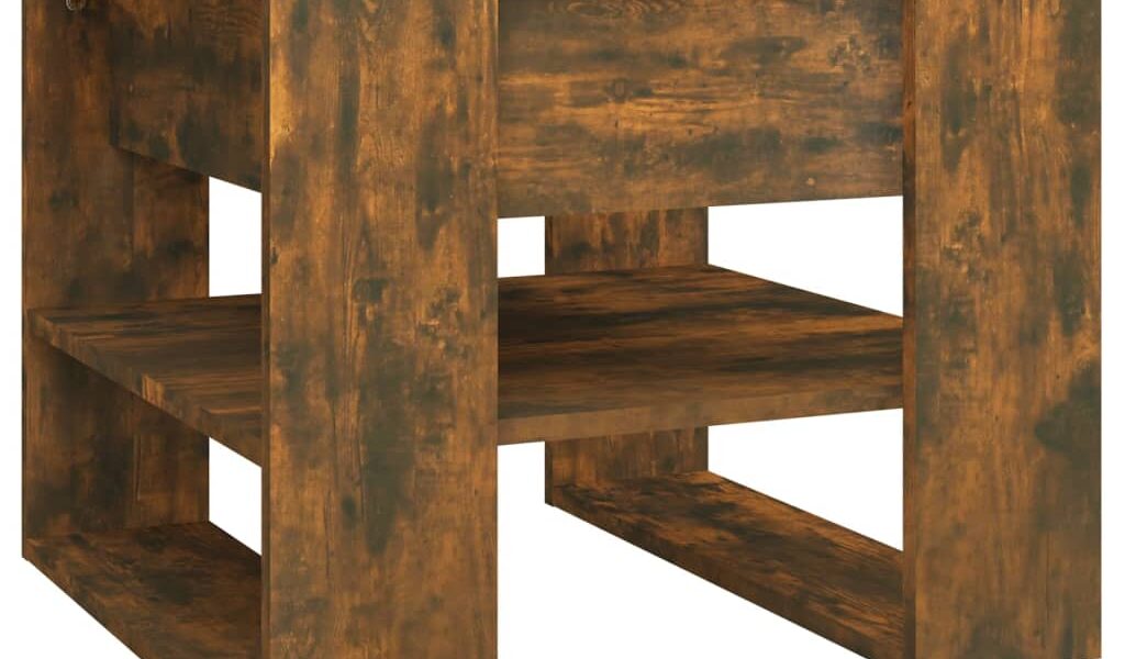 vidaXL Konferenčný stolík dymový dub 55,5x55x45 cm spracované drevo