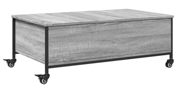 vidaXL Konferenčný stolík+kolieska, sivá sonoma 91x55x34 cm