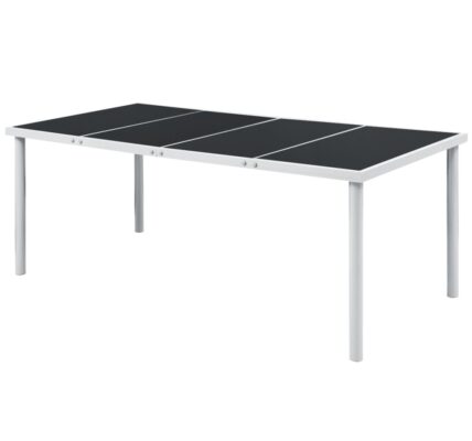 vidaXL Záhradný stôl 190x90x74 cm, čierny, oceľ