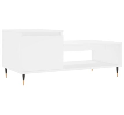 vidaXL Konferenčný stolík biely 100x50x45 cm spracované drevo