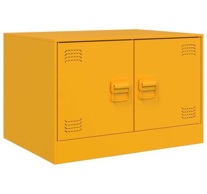 vidaXL Konferenčný stolík horčicovo-žltý 67x50x44 cm oceľ