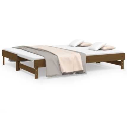 vidaXL Rozkladacia denná posteľ medová 2x(90×200) cm borovicový masív