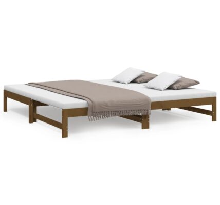 vidaXL Rozkladacia denná posteľ medová 2x(80×200) cm borovicový masív