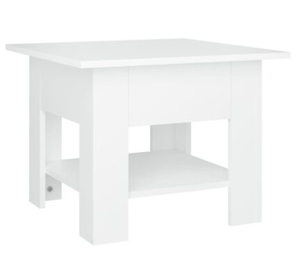 vidaXL Konferenčný stolík biely 55x55x42 cm drevotrieska