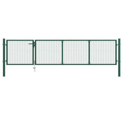 vidaXL Záhradná brána, oceľ 350×75 cm, zelená