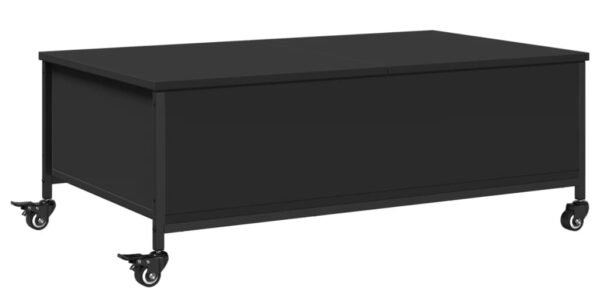 vidaXL Konferenčný stolík+kolieska, čierny 91x55x34cm kompozitné drevo