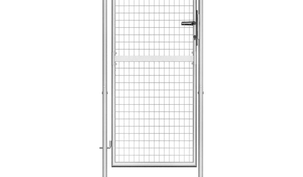 vidaXL Záhradná brána, pozinkovaná oceľ 105×225 cm, strieborná