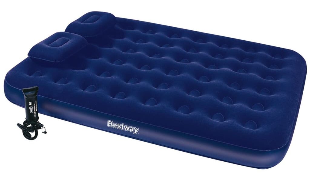 Bestway Semišová nafukovacia posteľ+vankúš a pumpa 203x152x22 cm 67374