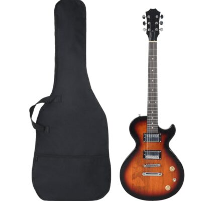 vidaXL Elektrická gitara pre začiatočníka s taškou hnedočierna 4/4 39″