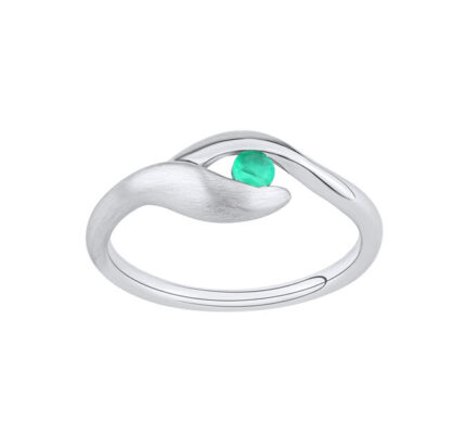 Strieborný prsteň Claire s pravým Smaragdom veľkosť obvod 48 mm