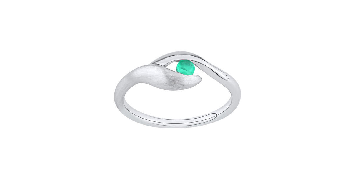Strieborný prsteň Claire s pravým Smaragdom veľkosť obvod 59 mm