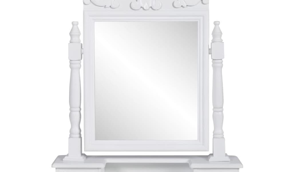 vidaXL Toaletný stolík s obdĺžnikovým polohovateľným zrkadlom, MDF