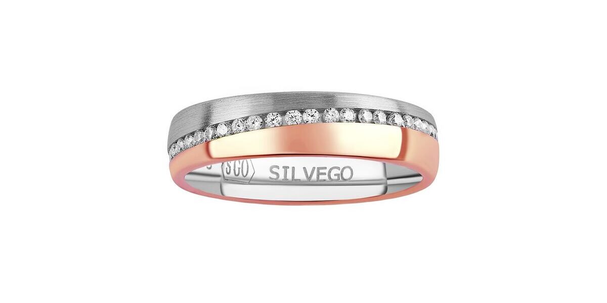 Snubný strieborný prsteň Glowie pozlátený ružovým zlatom s Brilliance Zirconia veľkosť obvod 51 mm