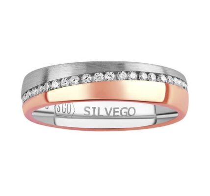 Snubný strieborný prsteň Glowie pozlátený ružovým zlatom s Brilliance Zirconia veľkosť obvod 51 mm