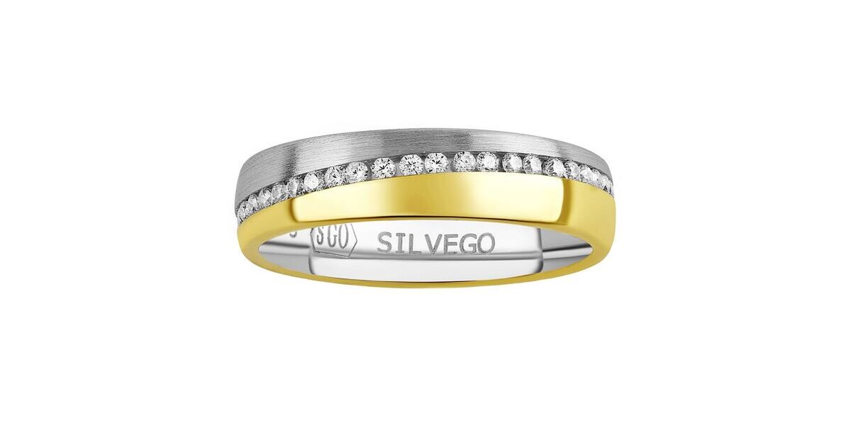 Snubný strieborný prsteň Glowie pozlátený žltým zlatom s Brilliance Zirconia veľkosť obvod 62 mm