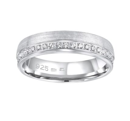 Snubný strieborný prsteň PARADISE v prevedení so zirkónmi pre ženy veľkosť obvod 58 mm