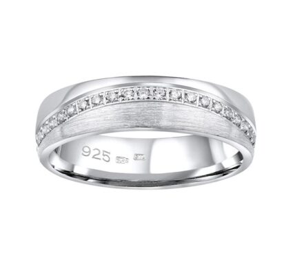 Snubný strieborný prsteň GLAMIS v prevedení so zirkónmi pre ženy veľkosť obvod 60 mm