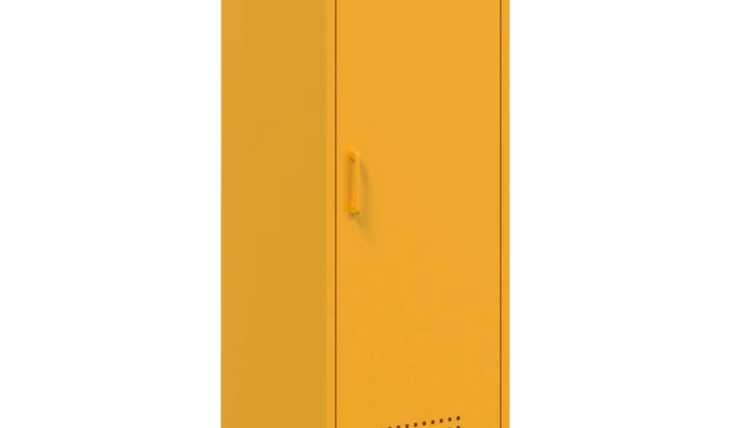 vidaXL Komoda, garstyčių geltonos spalvos, 36x39x113cm, plienas